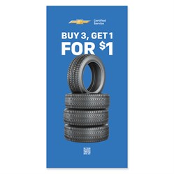 4 x 8 Certified Service Chevy Tire Promotion - Buy 3 Get 1 for $1 Tension Graphic Insert